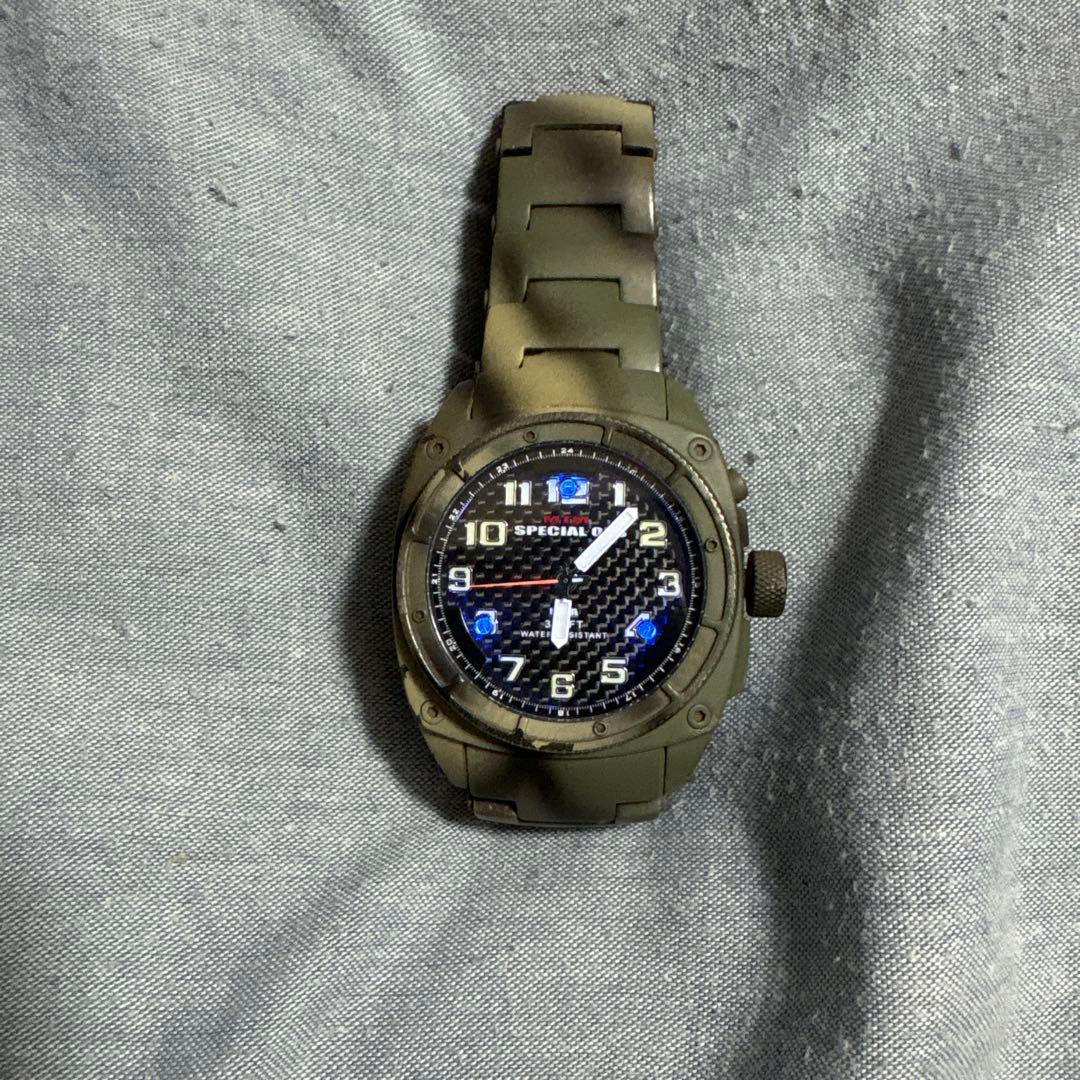 稼働■正規品【MTM】QZ スペシャルOPS 330FT ラウンド 黒文字盤