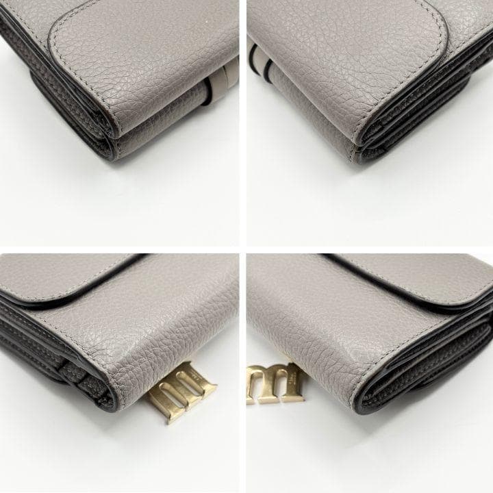 クロエ 3つ折り財布 ミニトリフォールド アルファベットM グレージュ