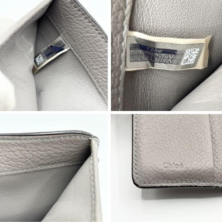 クロエ 3つ折り財布 ミニトリフォールド アルファベットM グレージュ