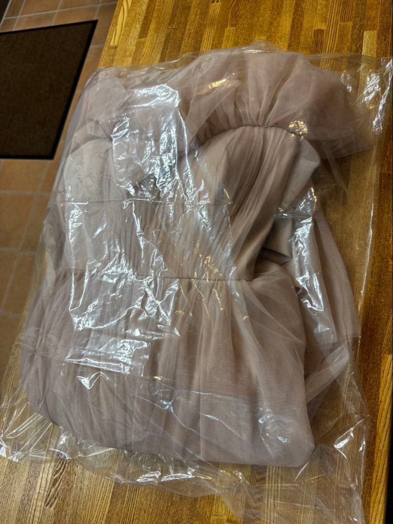 よ*ゅ様 ドレスプロダクション　フリルオフショルダーチュールドレス　ピンクブラウ