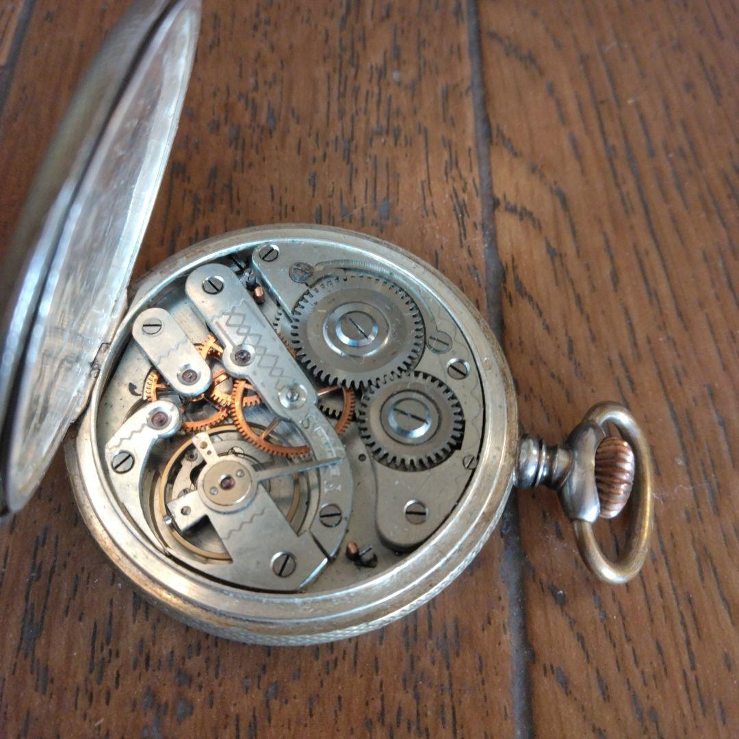 【稀少】明治時代　アールシュミット商会　商館時計　懐中時計　銀無垢シルバー製
