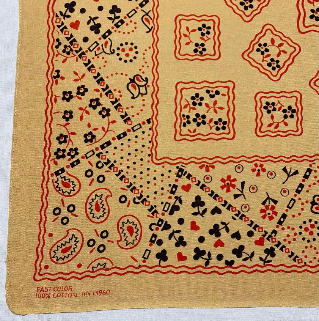 レアカラー クッキー オーカーブラウン 13960 ビンテージバンダナ 1566