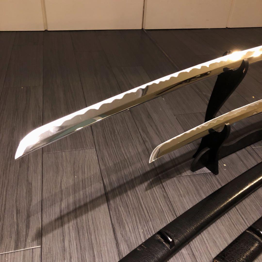 高級模造刀　居合刀　 2本セット　美術刀剣　太刀　脇差　大小セット　黒拵え