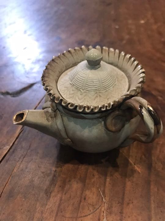 万古焼 富士山に鶴紋急須　煎茶道具　中国