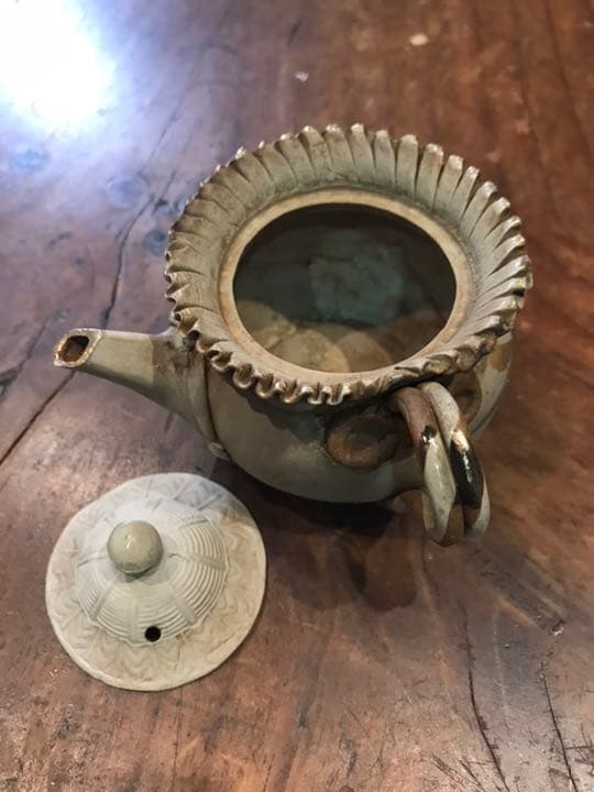 万古焼 富士山に鶴紋急須　煎茶道具　中国