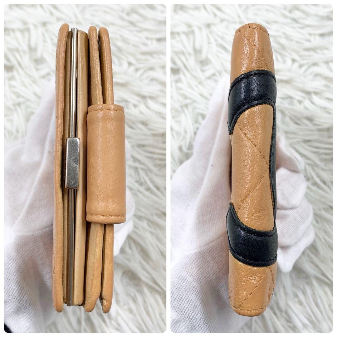【✨極美品 ✨】 シャネル 二つ折り財布 カンボンライン マトラッセ ベージュ