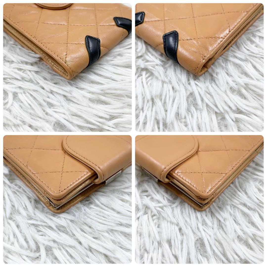 【✨極美品 ✨】 シャネル 二つ折り財布 カンボンライン マトラッセ ベージュ