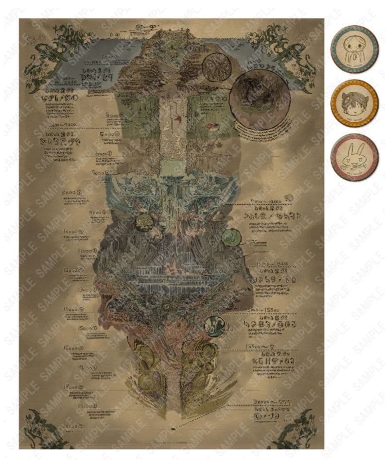 メイドインアビス　奈落見取り図ポスター　缶マグネット　リコ　レグ　ナナチ　未使用