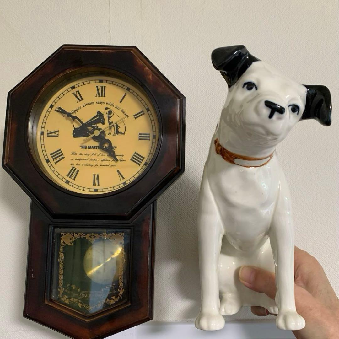 Victerビクター ニッパー　振り子時計　陶器製　置物 アンティーク　非売品