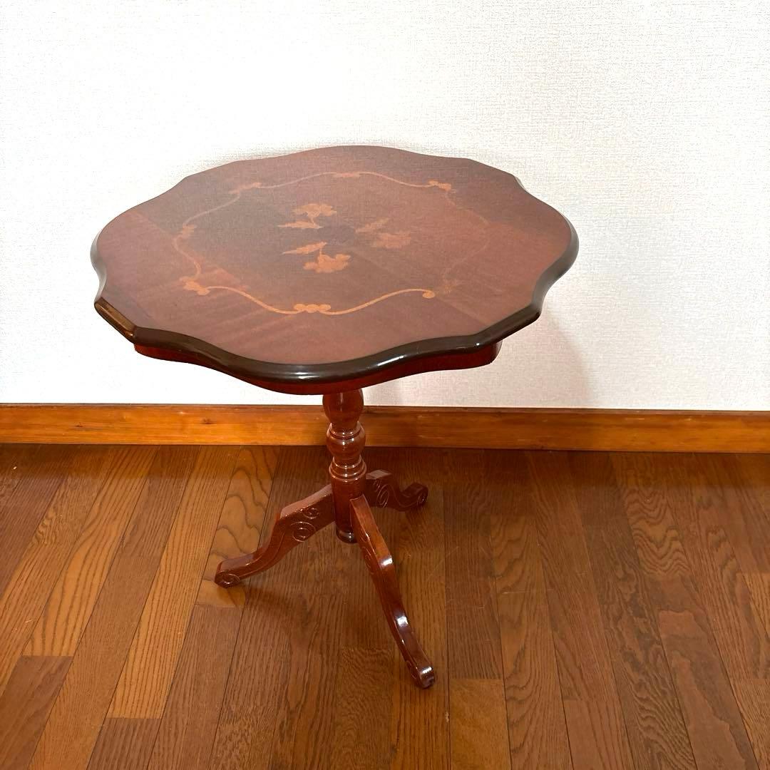 【美品】イタリア製 サイドテーブル 象嵌細工