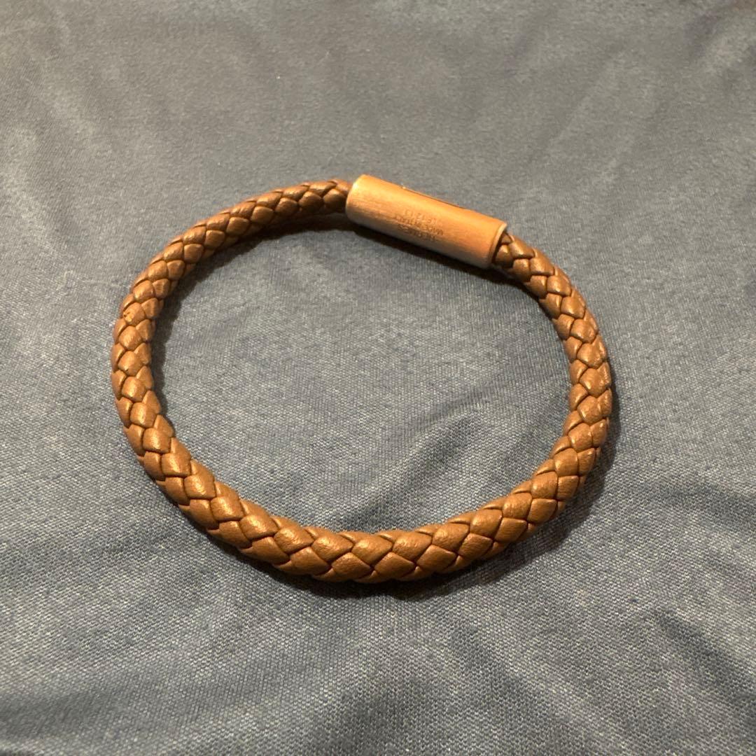 レザーブレスレット 《パズルH》　グリ・エタン