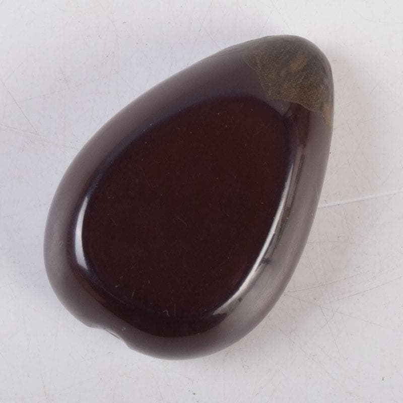 茶道具　漆塗　内銀溜　茄子形　香合　時代箱　V　8547