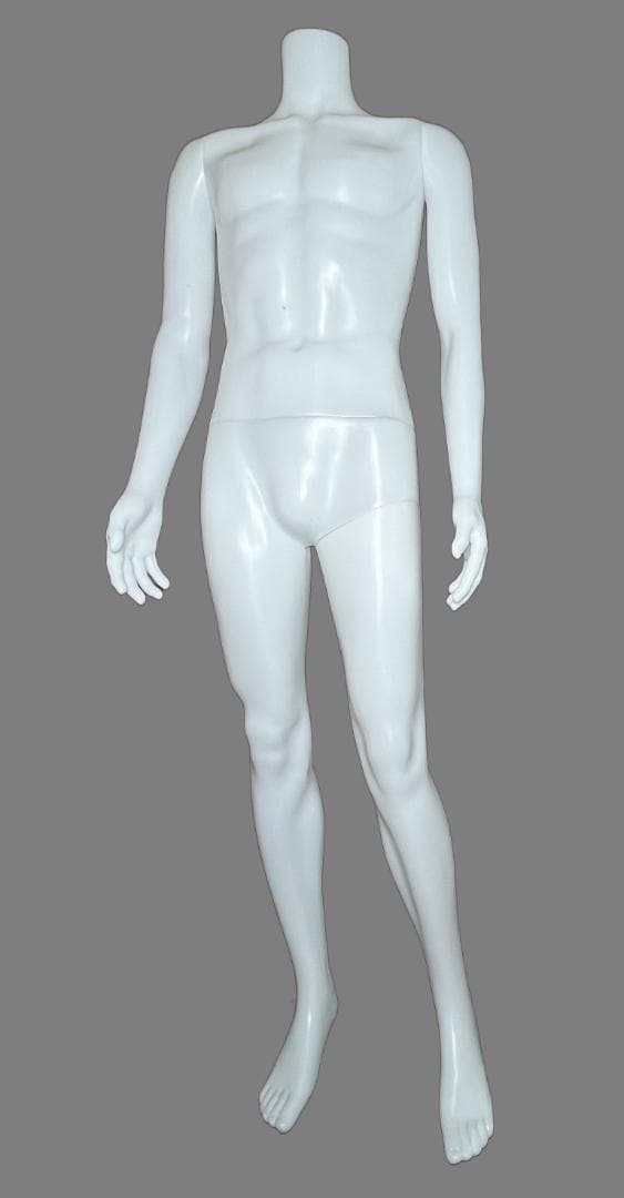 マネキン ボディトルソー ヘッドカットマネキン 軽量PE製 着せ替え楽々男性