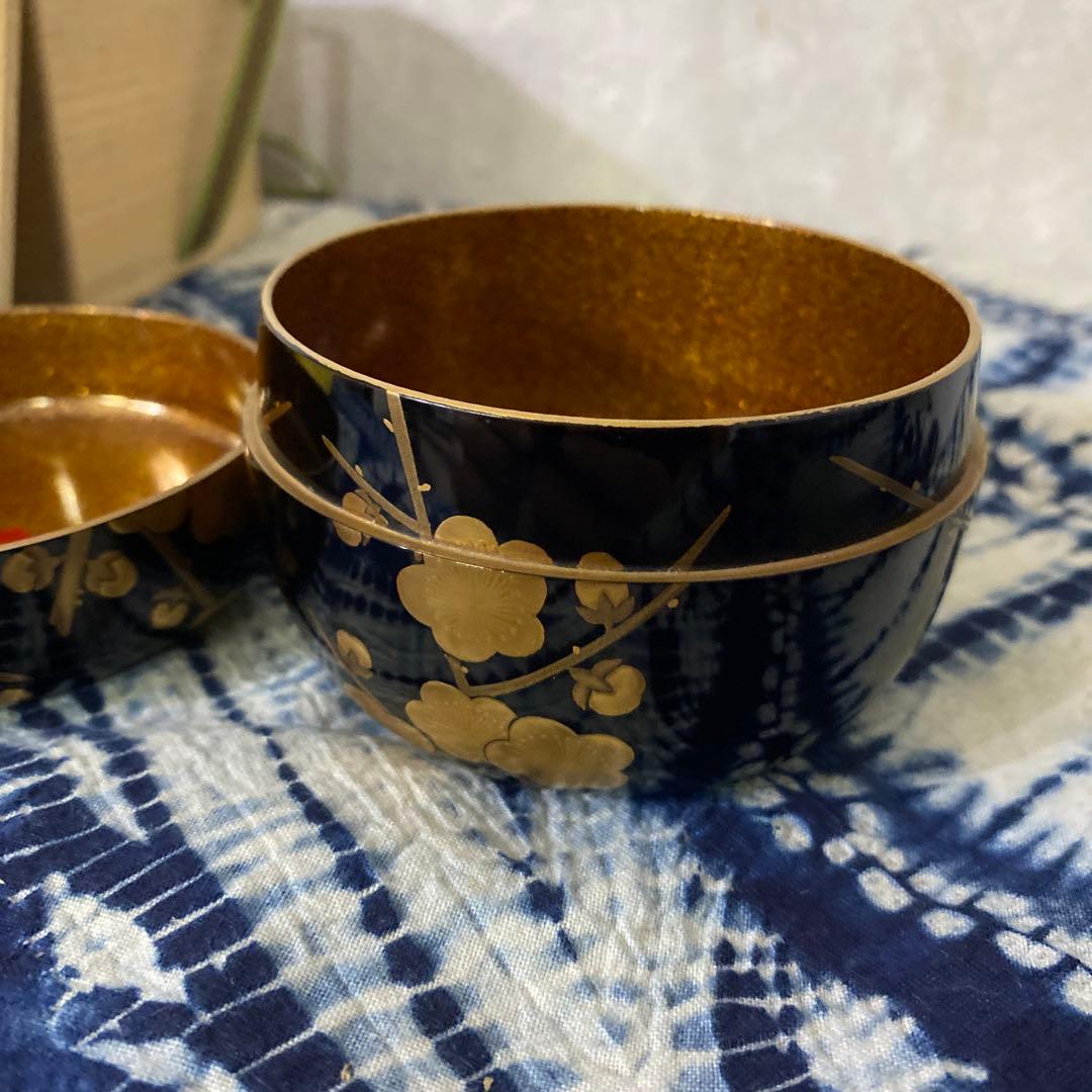 飯田光秋　梅蒔絵平棗　茶道具