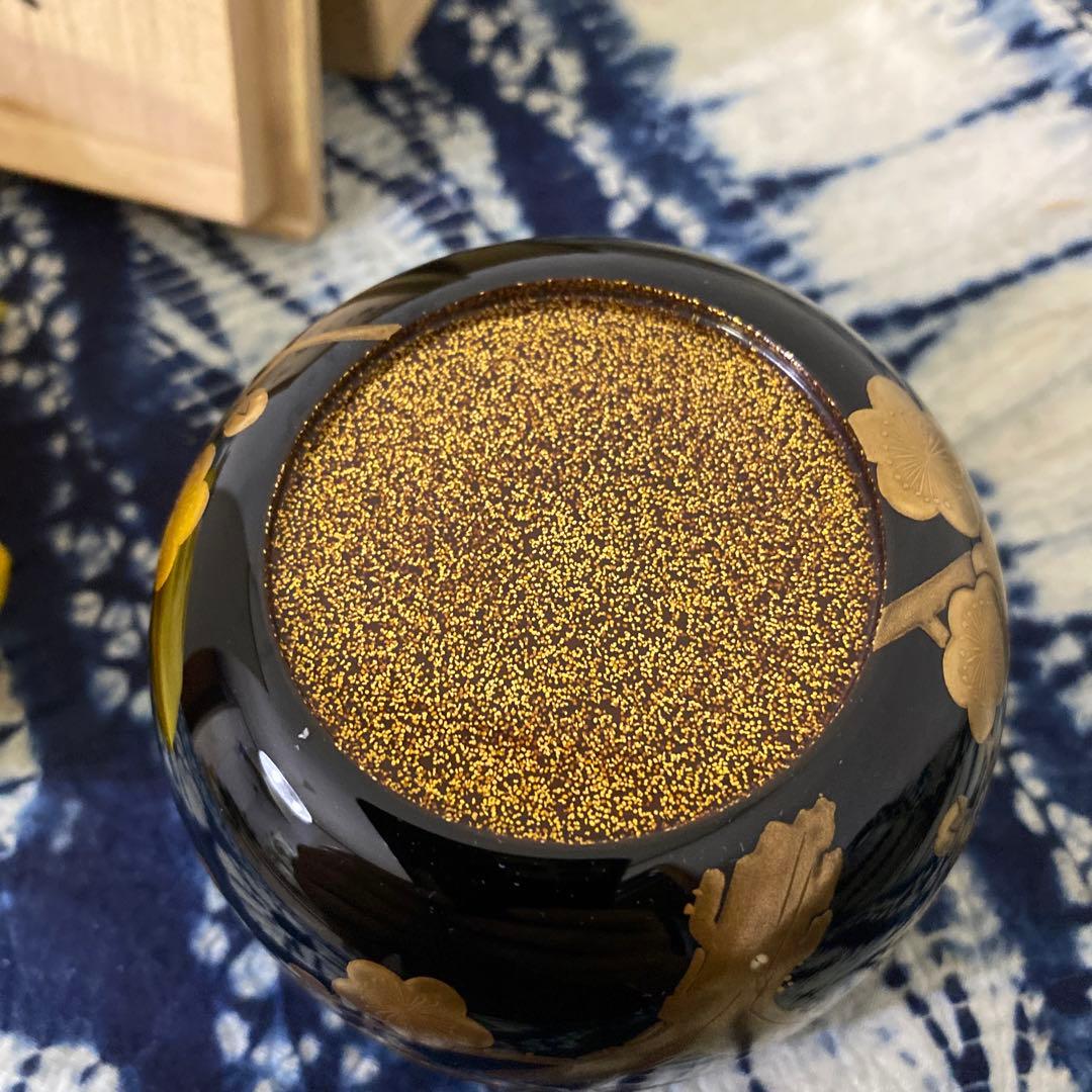 飯田光秋　梅蒔絵平棗　茶道具