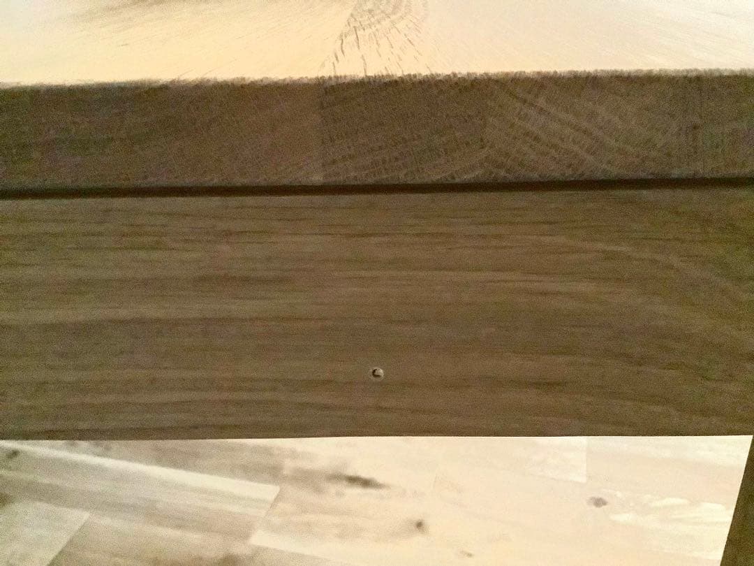 MUJI 無印良品 木製テーブル 引出付 節あり 幅140cm オーク材×1点