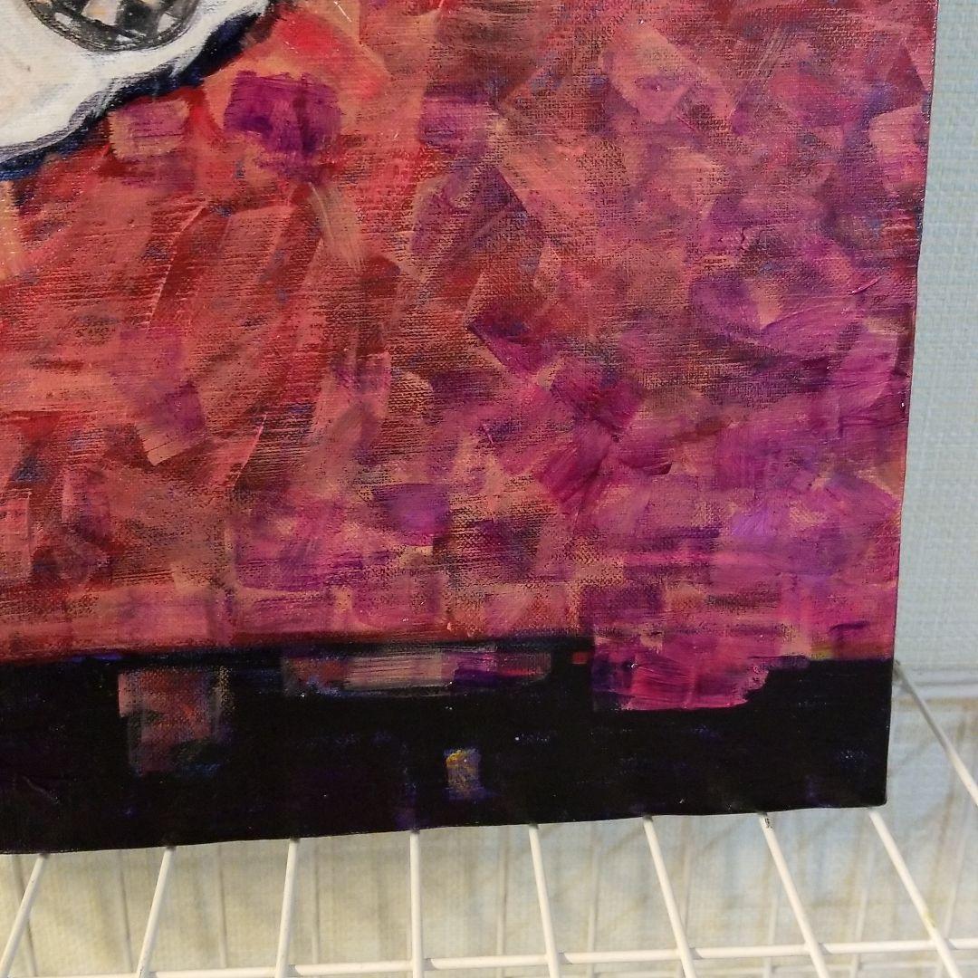 油絵　専用　ジャンプをする犬