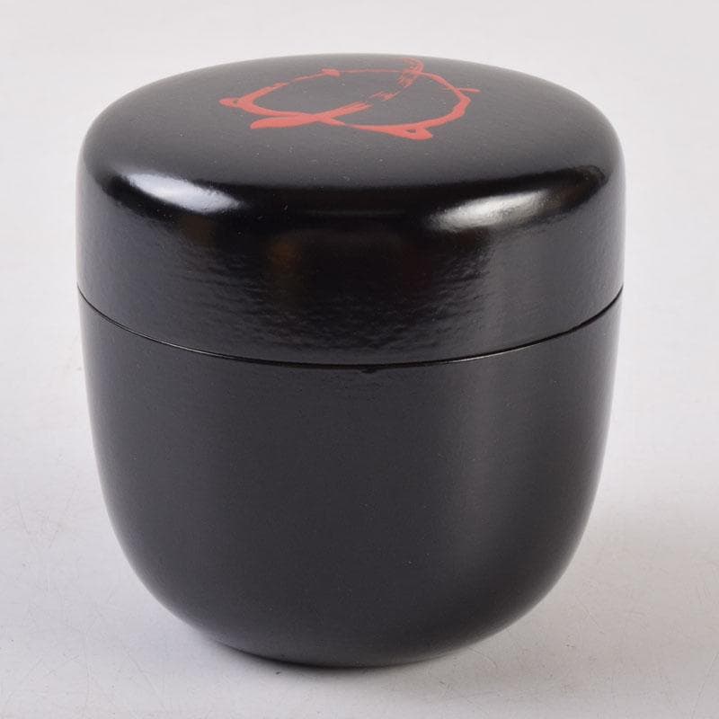 茶道具　黒塗　朱亀蒔絵　不白好　棗　時代箱　V　8509