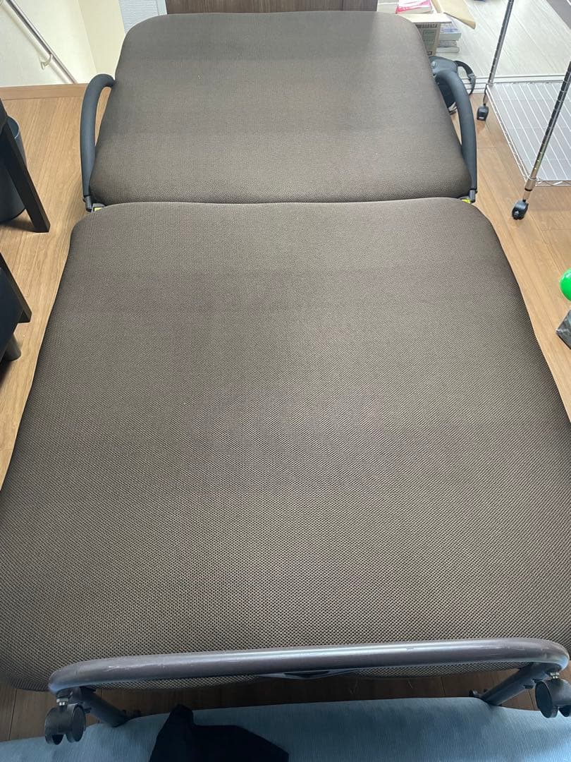 YAMAZEN　薄めマットレスの折りたたみベッド/ダークブラウン