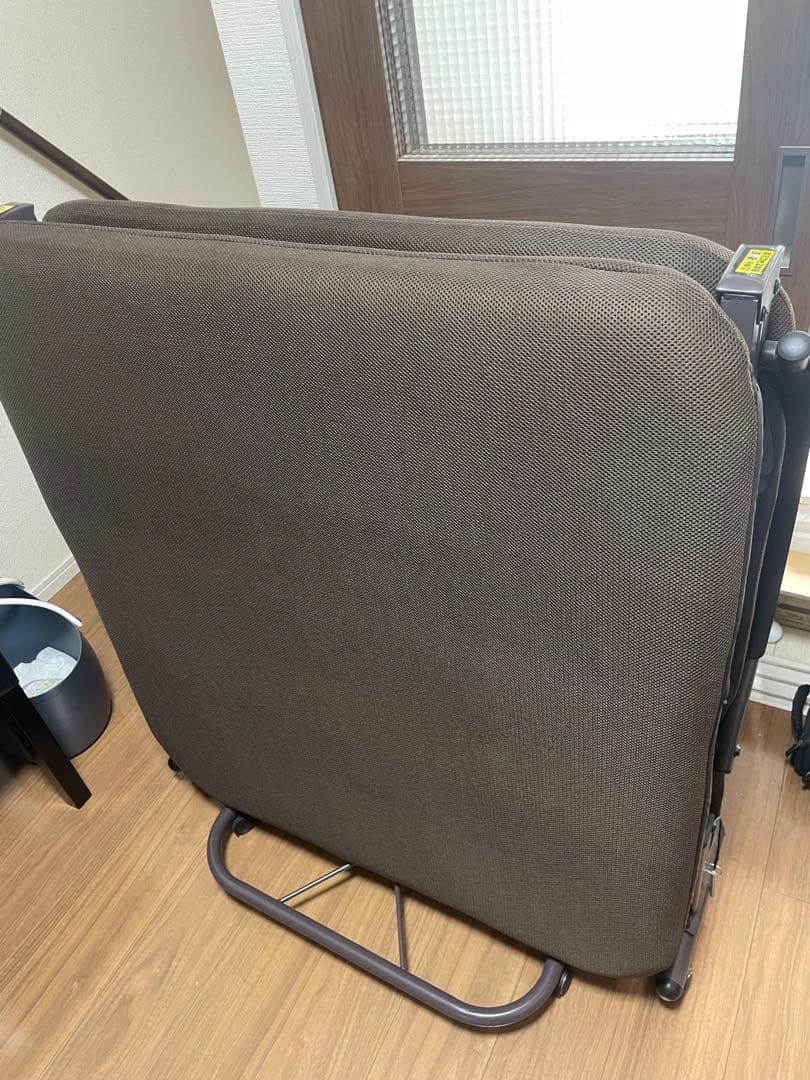 YAMAZEN　薄めマットレスの折りたたみベッド/ダークブラウン