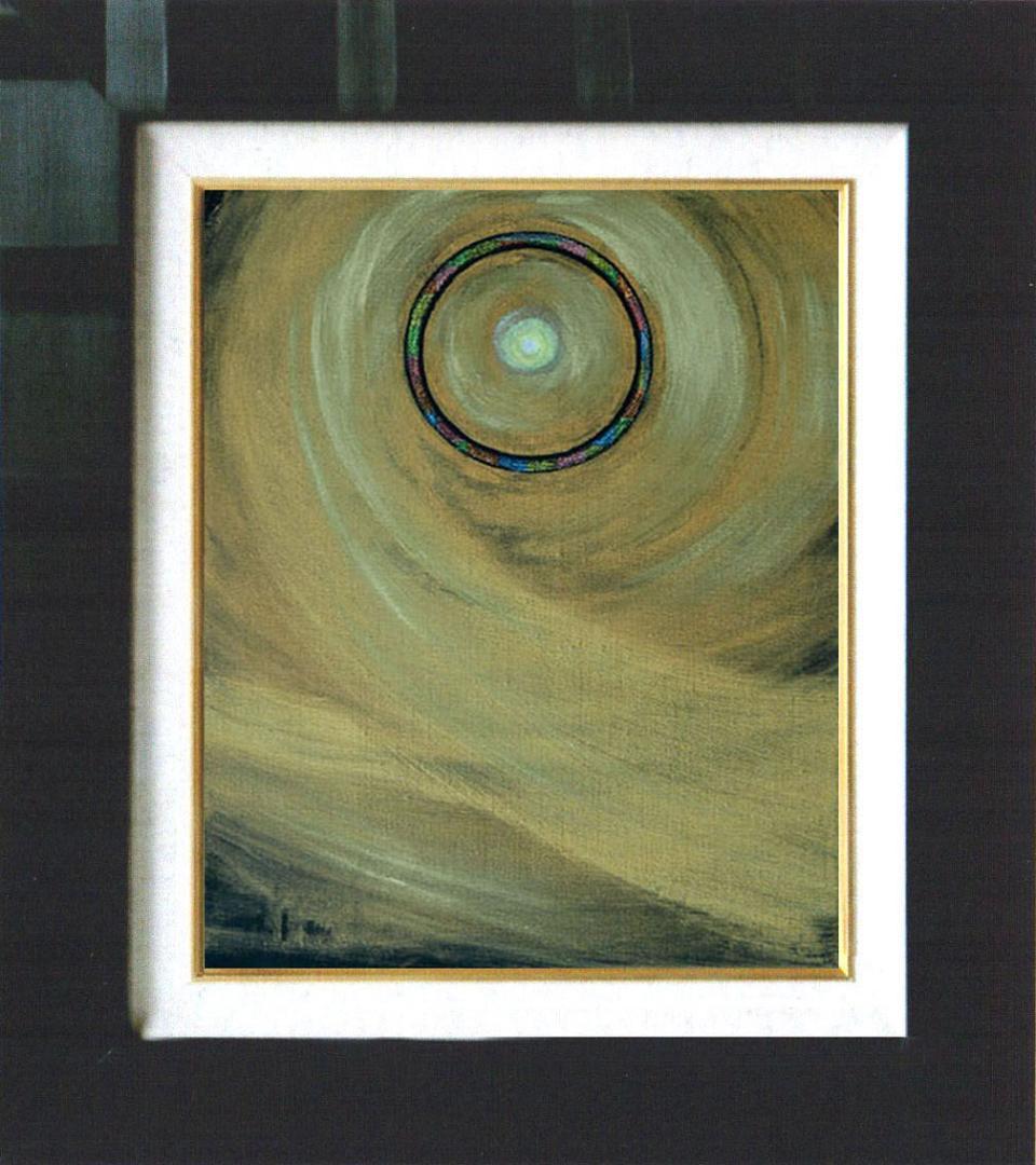 油絵 菅家令子 絵 絵画インテリア額付(黒) F3-G172023 風景祈り希望