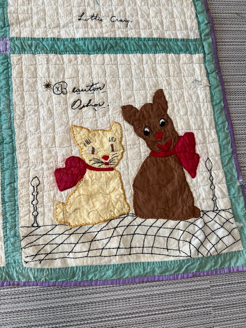 アンティークキルト✴︎刺繍キルト✴︎アップリケキルト