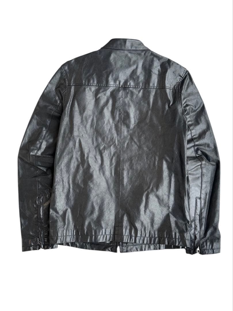 ジャケット・アウター pig skin biker leather jacket