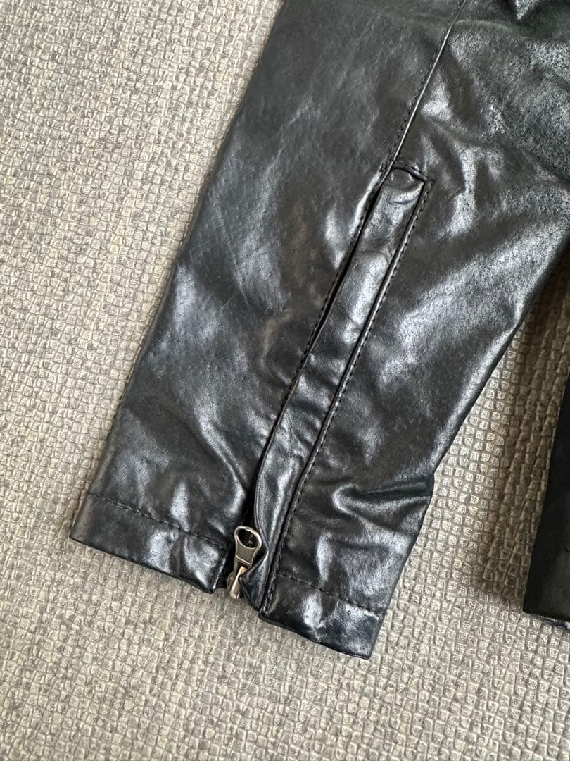 ジャケット・アウター pig skin biker leather jacket