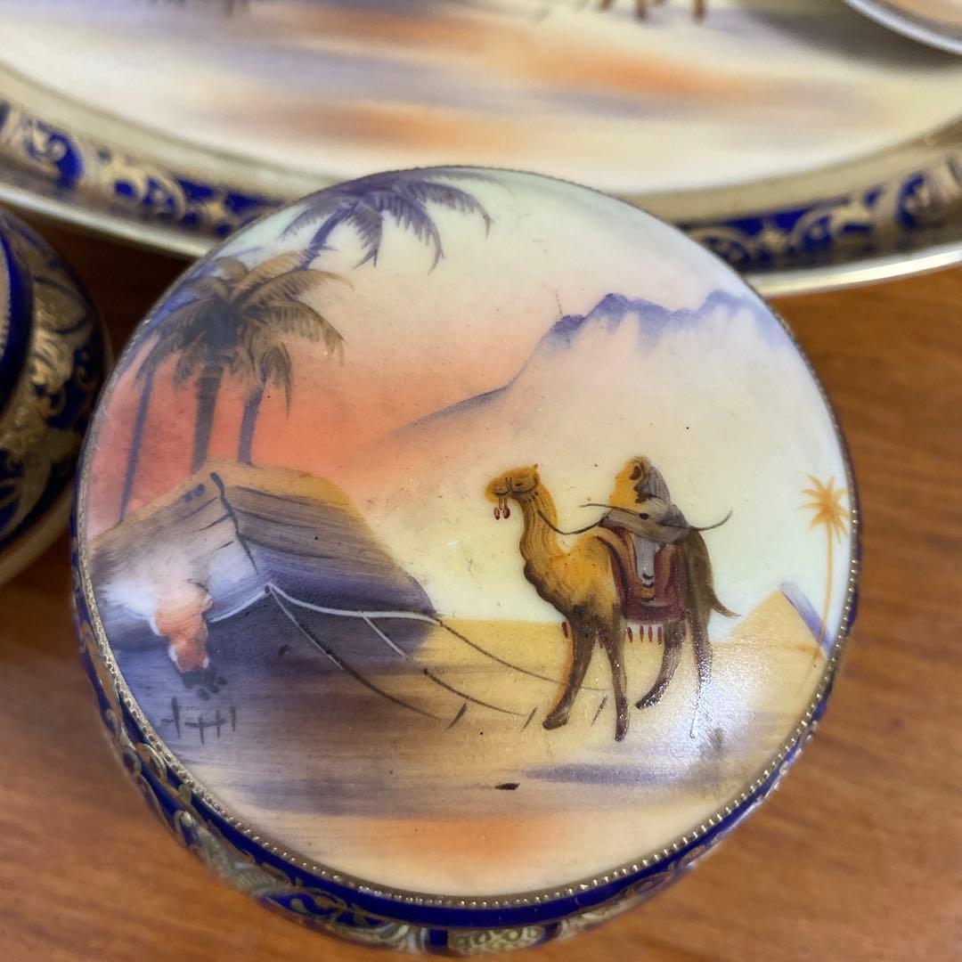 希少　銘品オールドノリタケ　マリオンキャメル　ドレッシングテーブルセット　難あり