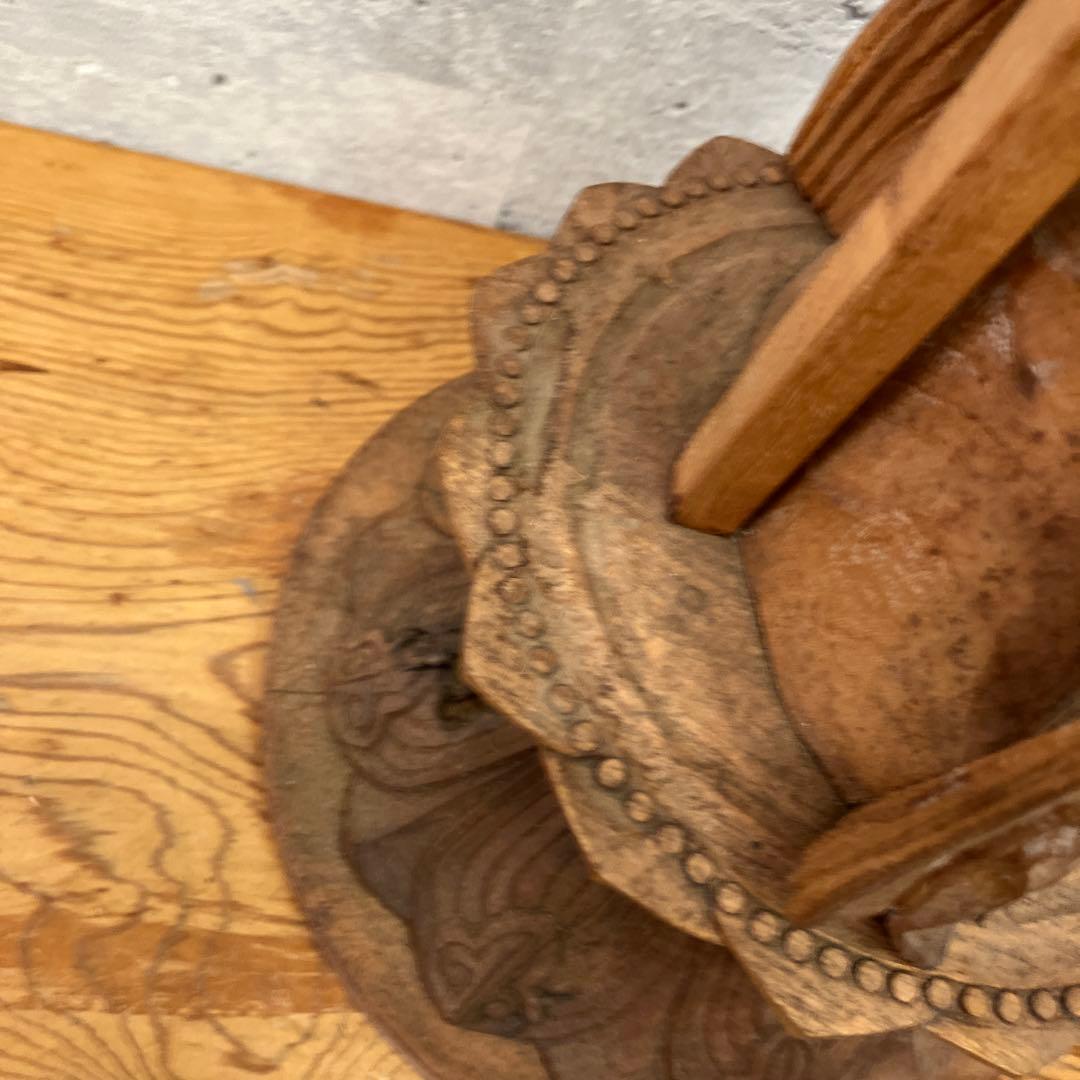 昭和レトロ 木製 木彫り 観音像 観音菩薩 置物 オブジェ インテリア