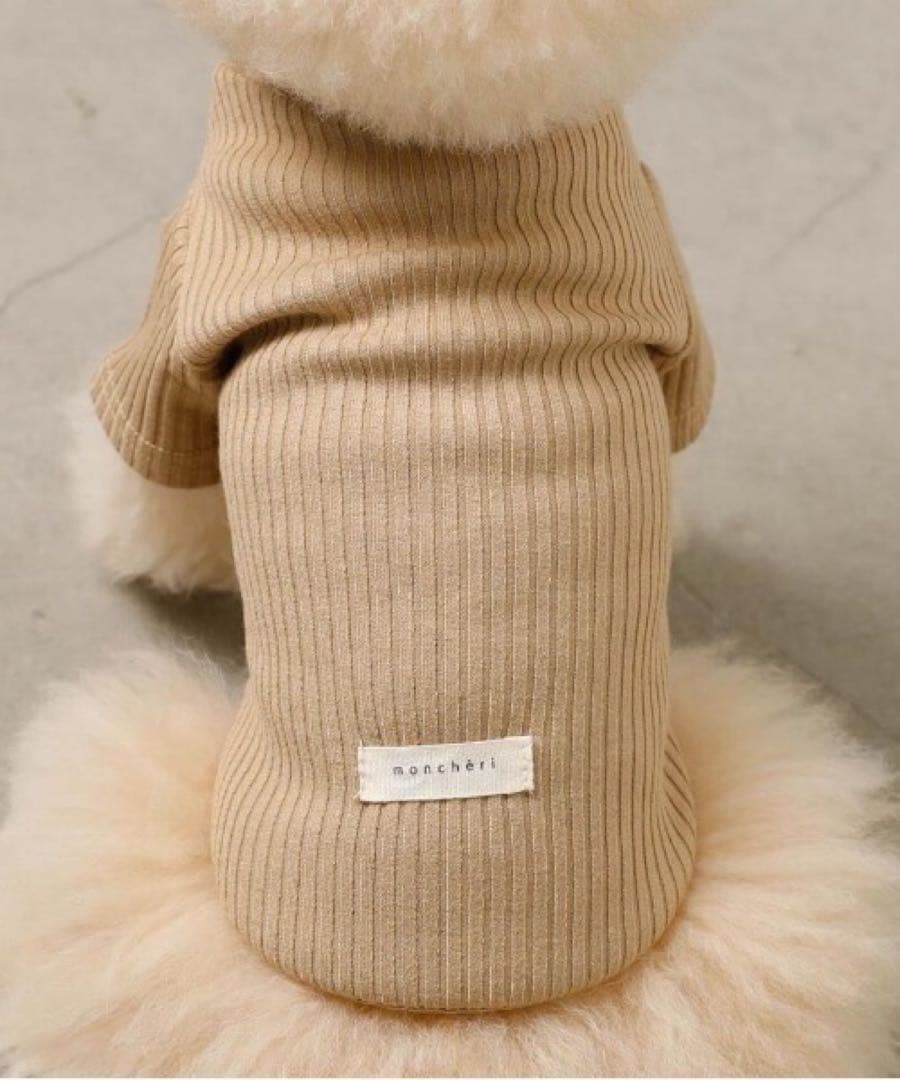 moncheri シンプルハイネックリブトップス