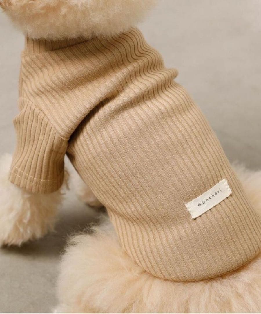 moncheri シンプルハイネックリブトップス