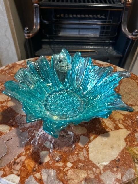 ガラス皿　エメラルド【剥がれあり】