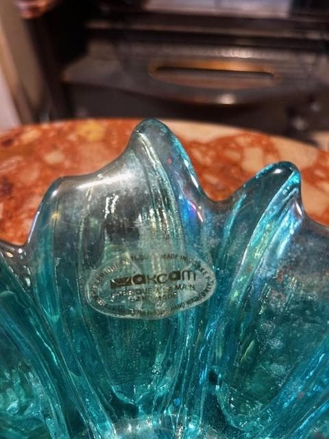 ガラス皿　エメラルド【剥がれあり】