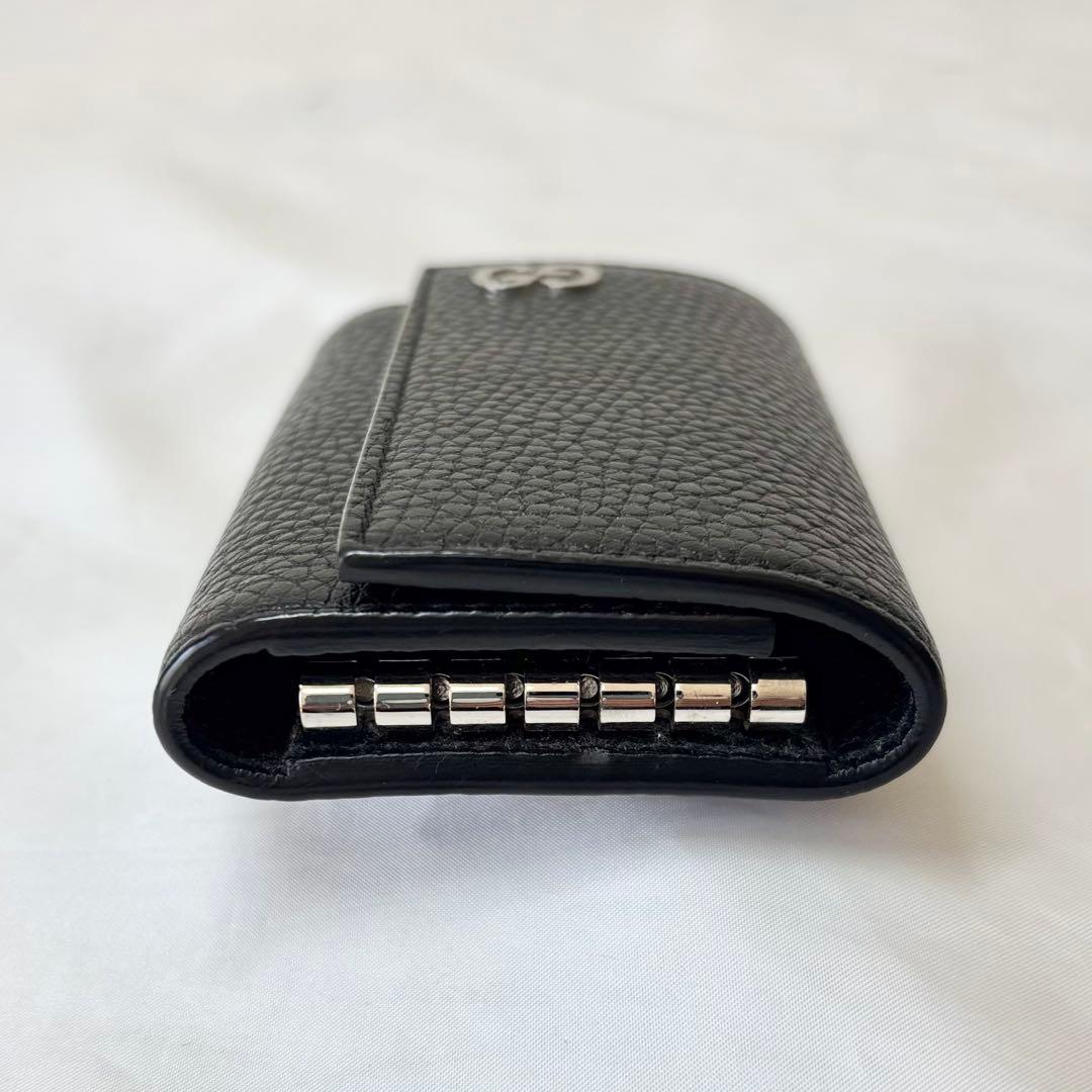 【極美品】　グッチ　GGメタル　6連 キーケース　キーフック　キーリング　シボ革