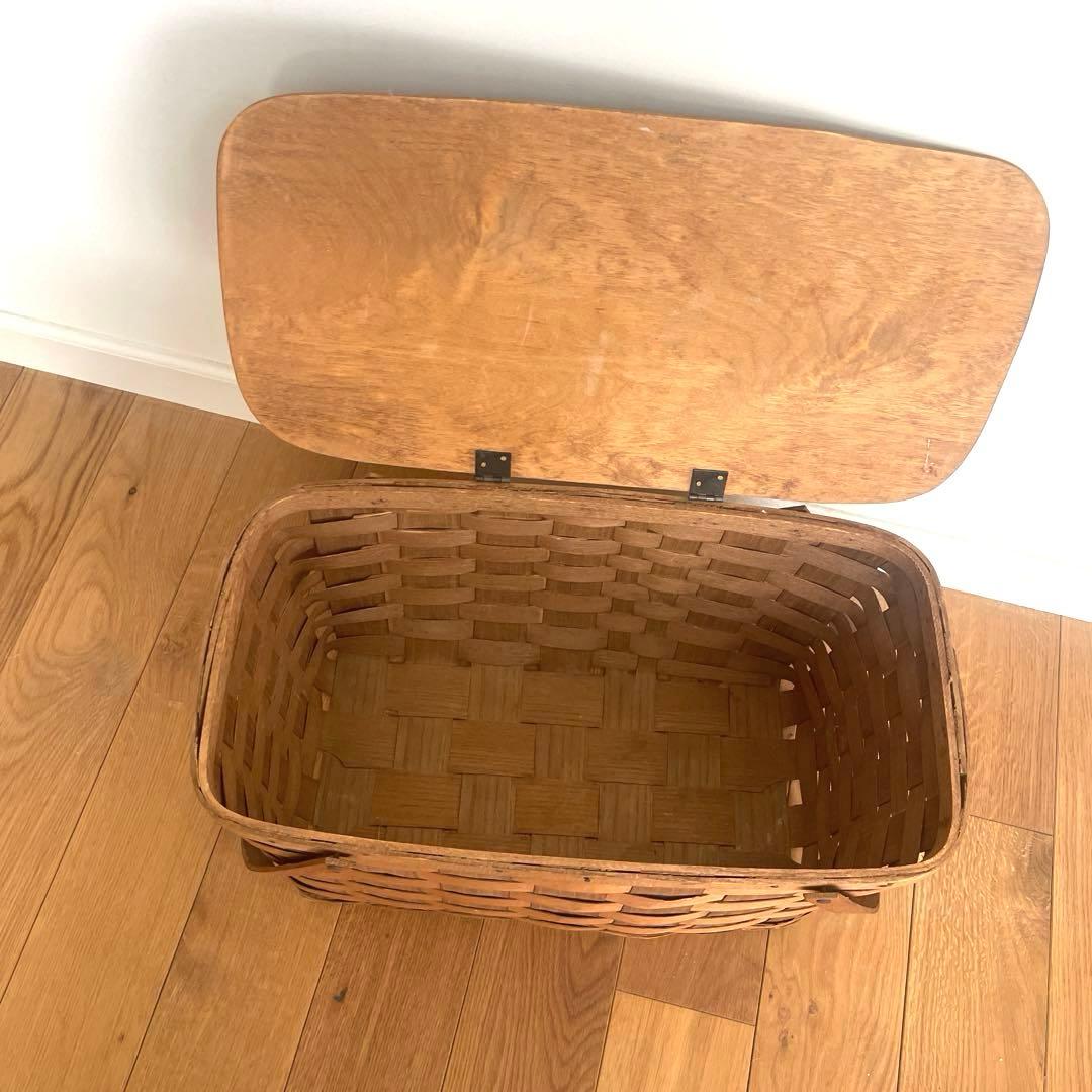 アンティーク 大きな ピクニックバスケット シェーカー ハンドメイド