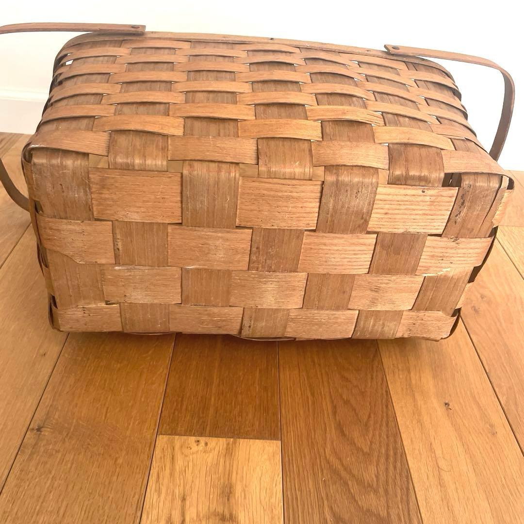 アンティーク 大きな ピクニックバスケット シェーカー ハンドメイド