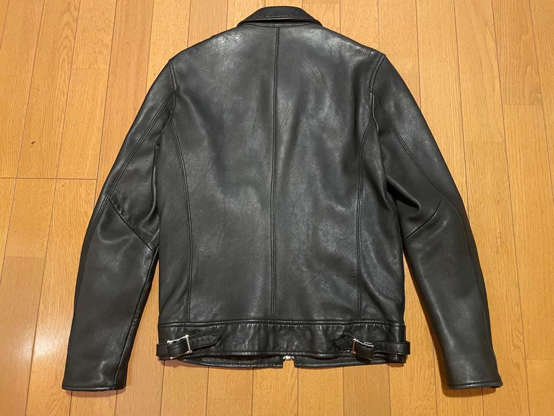 【美品】羊革 レザーライダースジャケット ナノユニバース シングル レザー　Ｓ