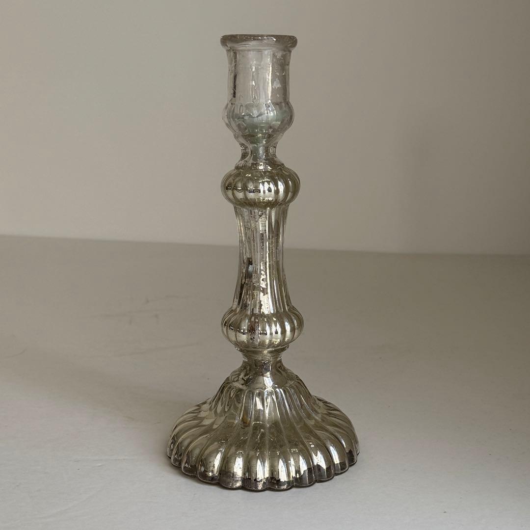 フランスアンティーク マーキュリーグラス　キャンドルホルダー　燭台