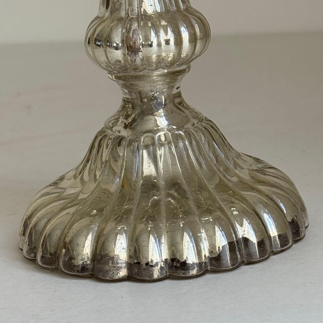フランスアンティーク マーキュリーグラス　キャンドルホルダー　燭台