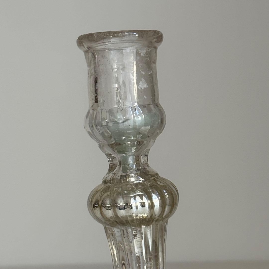 フランスアンティーク マーキュリーグラス　キャンドルホルダー　燭台