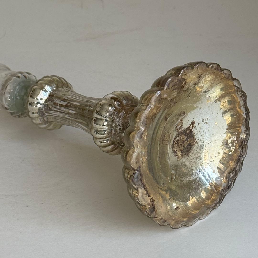 フランスアンティーク マーキュリーグラス　キャンドルホルダー　燭台