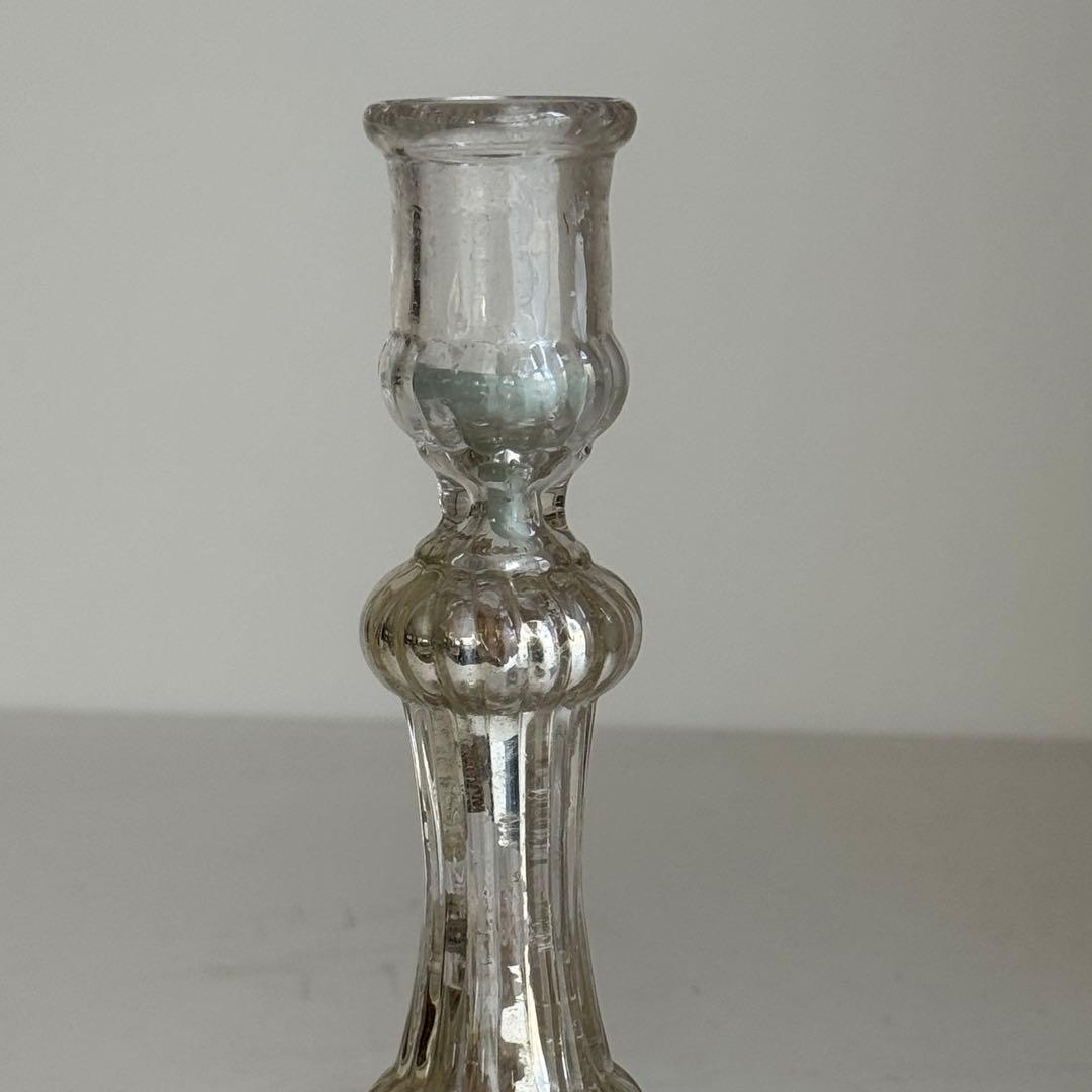 フランスアンティーク マーキュリーグラス　キャンドルホルダー　燭台