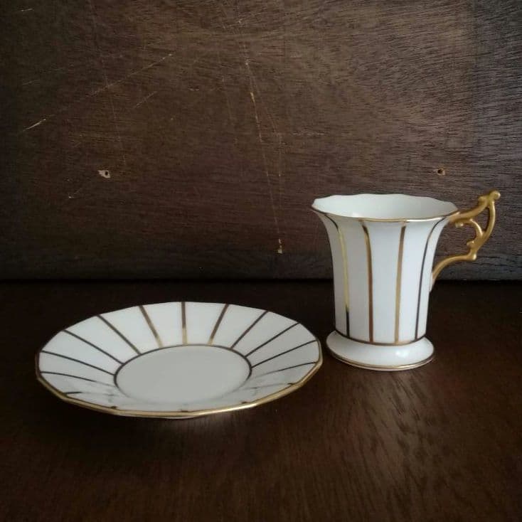 逸品　金彩装飾ハイハンドルC&S　アールデコ　Cauldon　英国アンティーク