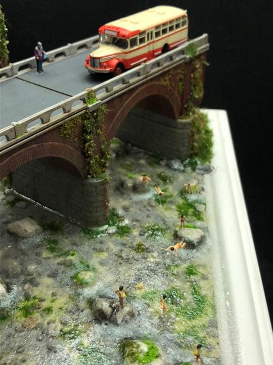 煉瓦橋のある風景　ジオラマ