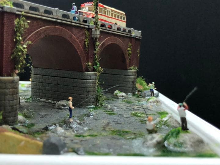 煉瓦橋のある風景　ジオラマ