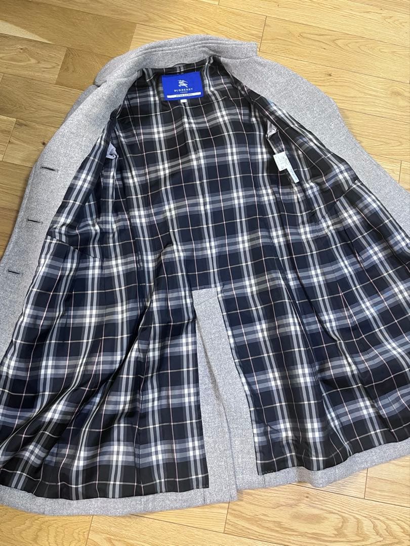 【ほぼ未使用】バーバリーブルーレーベル　アンゴラ混　Pコート　40