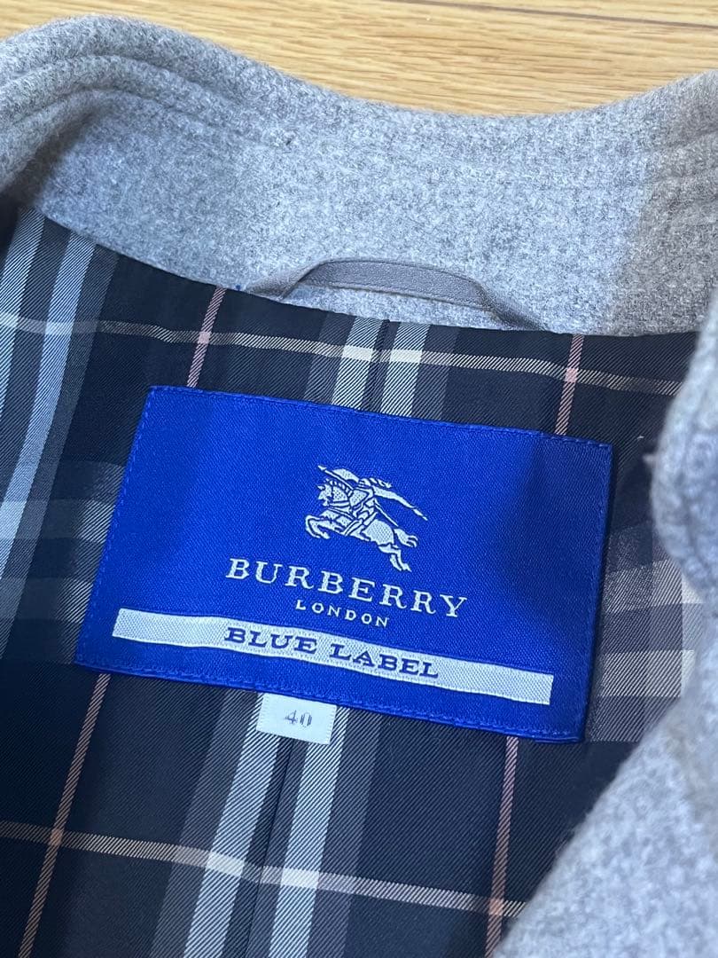 【ほぼ未使用】バーバリーブルーレーベル　アンゴラ混　Pコート　40