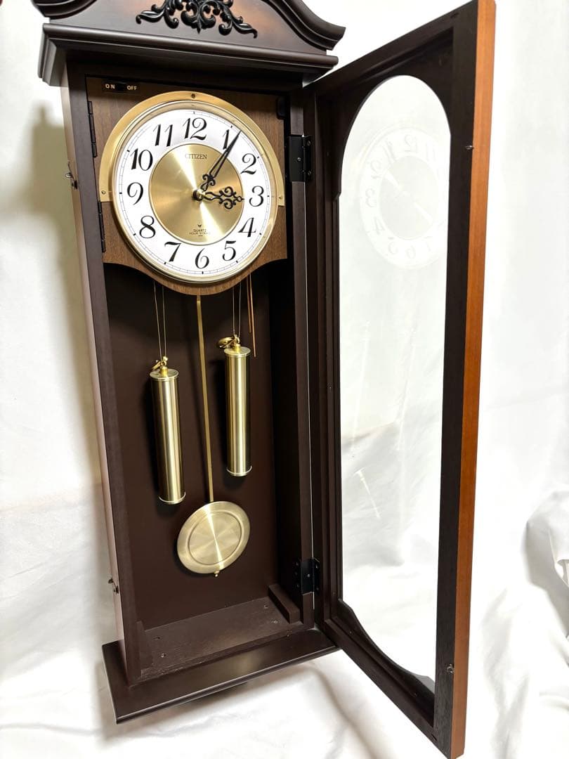 【動作品】CITIZEN 柱時計 4MJ741 HOUR STRIKE クオーツ