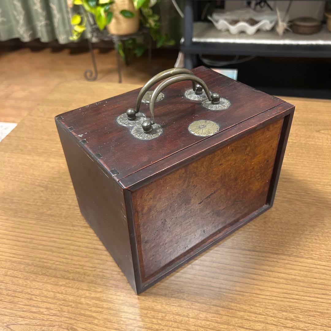 【背竹牌】唐木箱付き麻雀牌 アンティーク 骨牌 骨董 中国 当時物